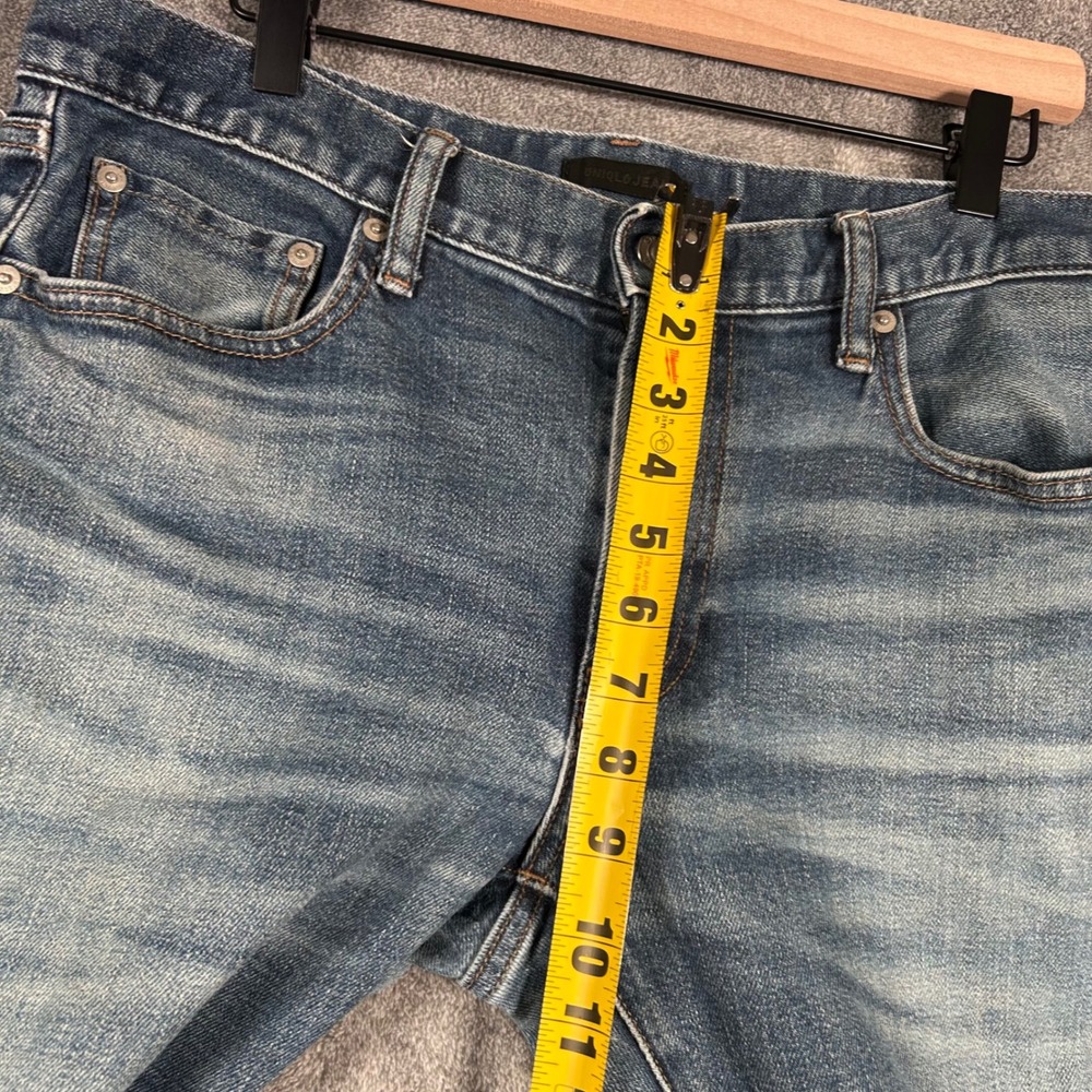 Uniqlo Jeans Japanese Selvedge Denim Kaihara Slim Straight Low Rise Men 35x27 - Picture 8 of 15